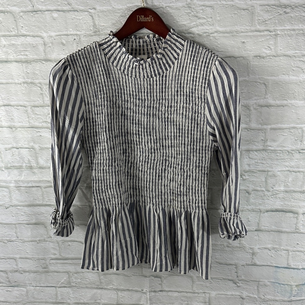 LAWLESS Black and White Striped Blouse